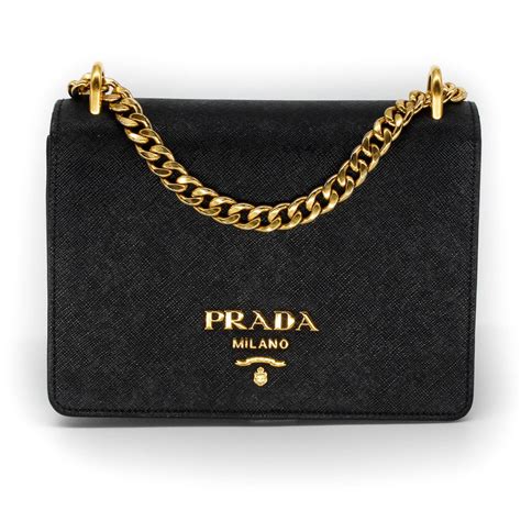 prada leather bag with chain|authentic Prada leather bag.